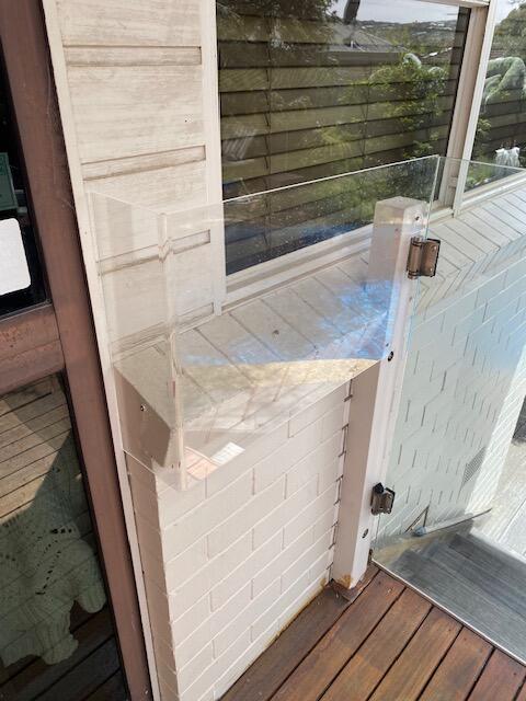window next to pool barrier