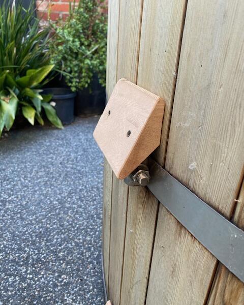 cedar spa face with bolt cover for complying pool barrier certification