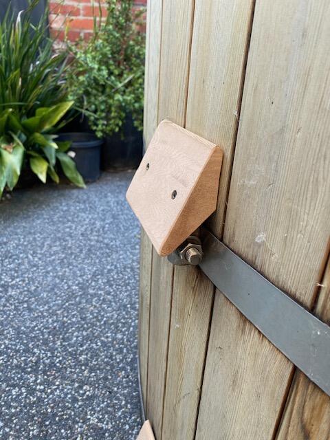 cedar spa face with bolt cover for complying pool barrier certification